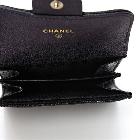 CHANEL Iridescent Caviar Quilted Flap Card Holder Wallet 